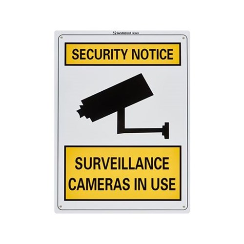 SANDLEFORD SIGNS SELF ADHESIVE 300x225mm Surveillance Cameras In Use